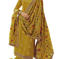 DRAVINAM Trends Women's Pure Banarasi Dola Jacquard Silk Embroidered Unstitched Pakistani Salwar Suit Dress Material with Chinon Silk Embroidered heavy dupatta (With Inner) (Free size) (