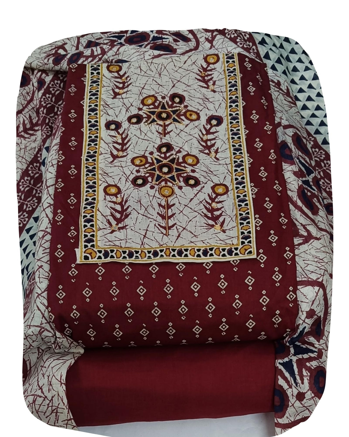 DRAVINAM Trends Women's Cambric Cotton Dress Material | Unstitch Printed Suit Set with Cotton Dupatta