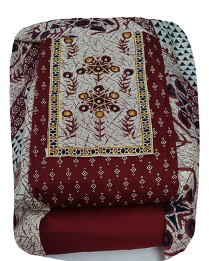 DRAVINAM Trends Women's Cambric Cotton Dress Material | Unstitch Printed Suit Set with Cotton Dupatta