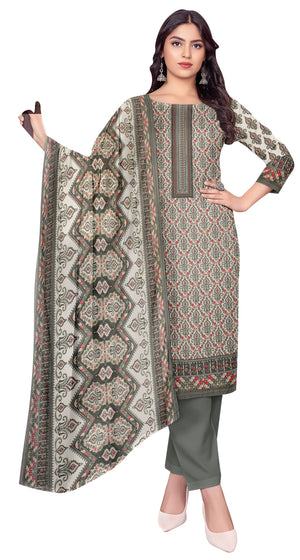 DRAVINAM Trends Women's Unstitched Winter Wear Kashmiri Kani Printed Heavy Woolen Pashmina Salwar Suit Dress Material with Printed Shawl Dupatta