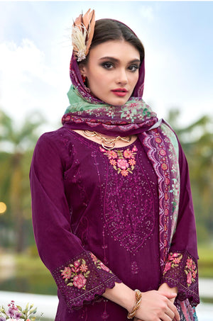 DRAVINAM Trends Kurti 2.50 mtrs, Pure Cotton (3 mtrs apx), Pure MAL MAL Cotton Dupatta Digital Print|Rust