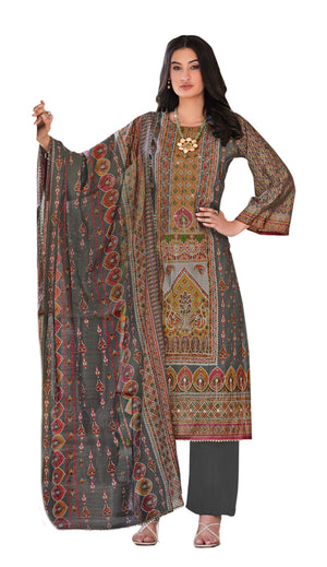 DRAVINAM Trends Kurti 2.50 mtrs, PURE VISCOSE RAYON (3 mtrs apx), PURE MODAL VISCOSE Maslin Dupatta Digital|Cream