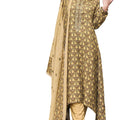 DRAVINAM Trends Women's Unstitched Digital Print Pure Wool Pashmina Fancy Embroidered Winter Salwar Kameez Dress Material with Printed Pure Pashmina Shawl Dupatta (Yellow)