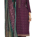 DRAVINAM Trends Women's Pure Viscose Upada Silk Sequence work Unstitched Salwar Suit Material with Pure Muslin Digital Print Sequence Dupatta (Free size_Wine)