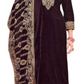 DRAVINAM Trends Women's Unstitched Premium Velvet Embroidered Salwar suit Dress Material with Velvet Heavy Embroidered Dupatta