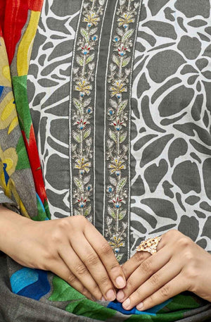 DRAVINAM Trends Kurti 2.50 mtrs, PURE COTTON DYED (2.7 m),PURE LAWN MULMUL DIGITAL PRINT COTTON DUP (2.25|Mehandi Green