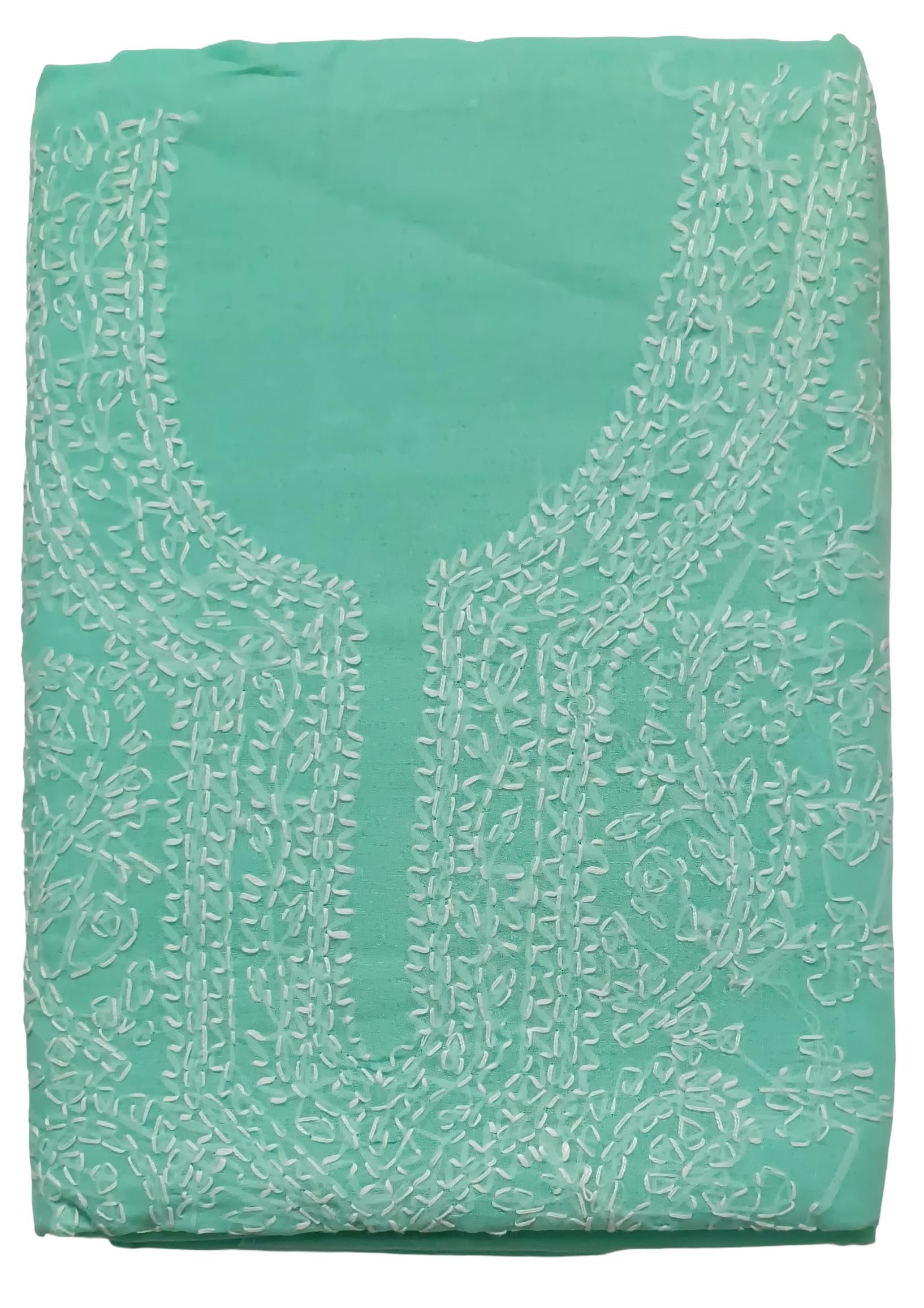 DRAVINAM Trends Women’s Cotton Unstitched Chikankari Suit Set with Dupatta & Bottom | Hand-Embroidered Lucknowi Dress Material | Premium Ethnic Wear for Women | Free Size (3-Piece)