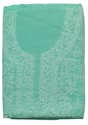 DRAVINAM Trends Women’s Cotton Unstitched Chikankari Suit Set with Dupatta & Bottom | Hand-Embroidered Lucknowi Dress Material | Premium Ethnic Wear for Women | Free Size (3-Piece)