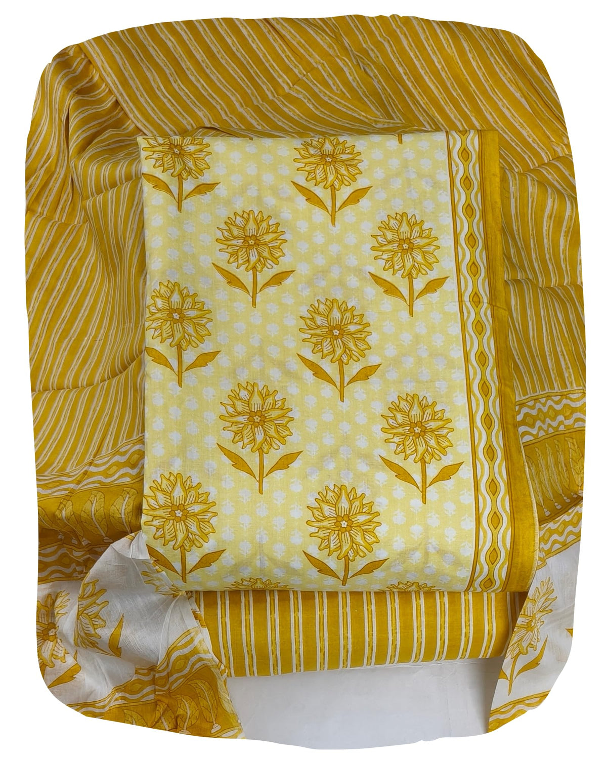 DRAVINAM Trends Jaipuri Print Cambric Cotton Unstitched Salwar Suit Dress Material for Women with Mulmul Cotton Dupatta