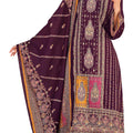 DRAVINAM Trends Women's Unstitched Pure Maslin Digital Foil Printed Pakistani Embroidered Suit Dress Material with Unstitched Maslin Bottoms and Maslin Dupatta
