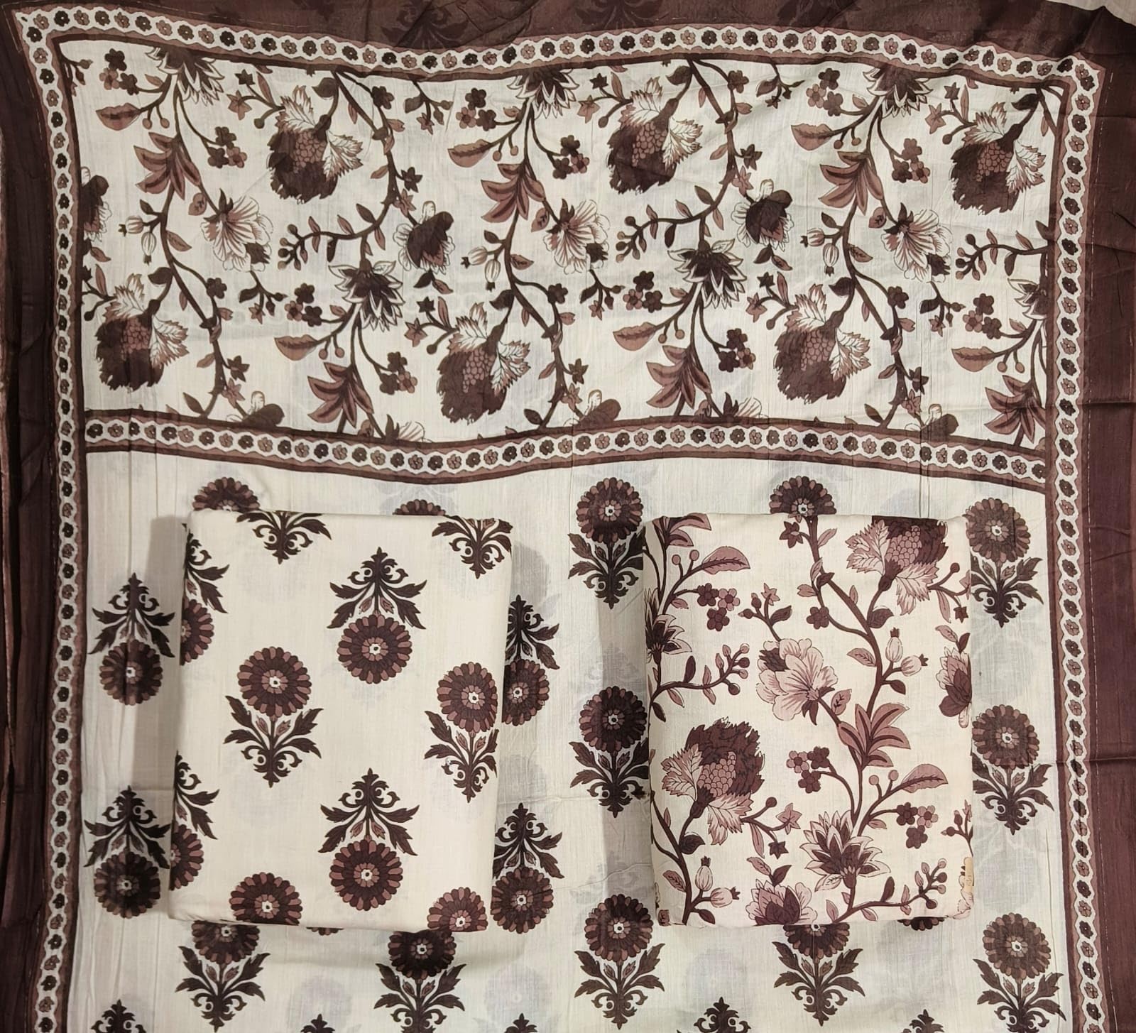 DRAVINAM Trends Jaipuri Print Cambric Cotton Unstitched Salwar Suit Dress Material for Women with Mulmul Cotton Dupatta