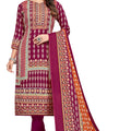 DRAVINAM Trends Women's Unstitched Kaani Print Woolen Pashmina Winter wear Dress Material Fabric for Salwar Suit with printed pashmina Kashmiri shawl dupatta (Orange)
