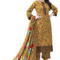 DRAVINAM Trends Kurti 2.50 mtrs,Pure Cotton Solid (2.7 m), Pure Cotton Mal Mal Print Dupatta (2.25 m)|Yellow