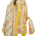DRAVINAM Trends Women's Pure Cotton Print with Heavy Embroidery Work (2.50 Mtrs Apx) Suit For Daily , Office , Casual , Traditional .