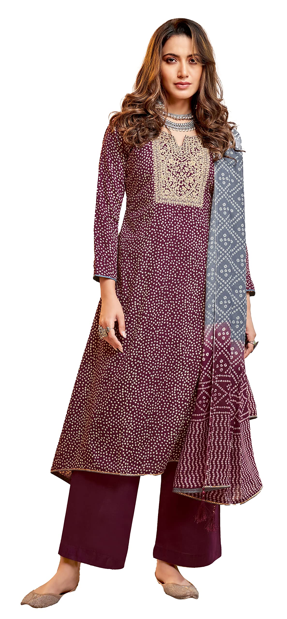 DRAVINAM Trends Unstitched Women Salwar Suit set (Green)