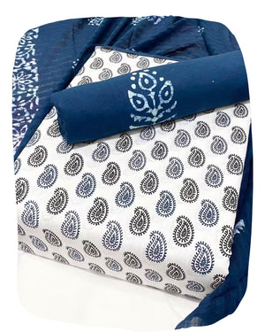 DRAVINAM Trends Unstitched Jaipuri Handmade Wax Batik Print Soft Cotton Dress Material with Dupatta
