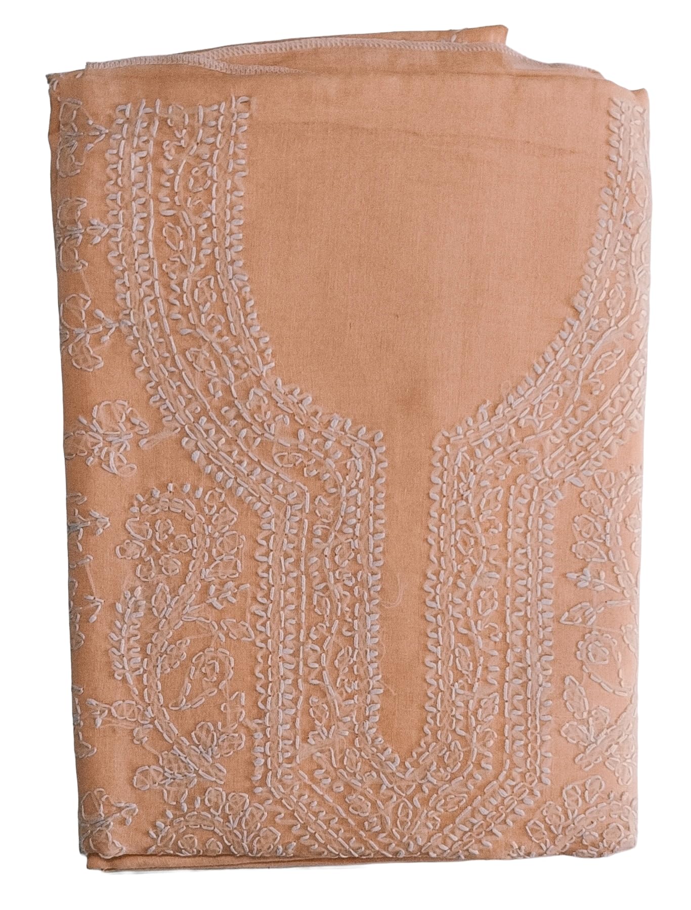 DRAVINAM Trends Women’s Cotton Unstitched Chikankari Suit Set with Dupatta & Bottom | Hand-Embroidered Lucknowi Dress Material | Premium Ethnic Wear for Women | Free Size (3-Piece)