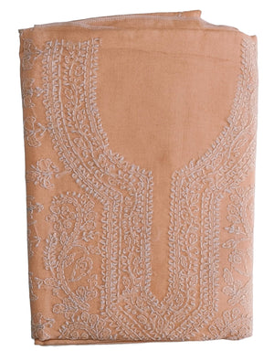DRAVINAM Trends Women’s Cotton Unstitched Chikankari Suit Set with Dupatta & Bottom | Hand-Embroidered Lucknowi Dress Material | Premium Ethnic Wear for Women | Free Size (3-Piece)