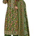DRAVINAM Trends Pure Viscose Rayon Cotton Discharge Foil Printed Fancy Embroidered Suit Dress Material with Unstitched Bottoms and Cotton Silk Printed Dupatta