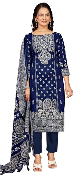 DRAVINAM Trends Women's Unstitched Winter Wear Digital Printed Heavy Woolen Pashmina Salwar Suit Dress Material with Printed Shawl Dupatta