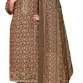 DRAVINAM Trends Pure Viscose Rayon Cotton Discharge Foil Printed Fancy Embroidered Suit Dress Material with Unstitched Bottoms and Cotton Silk Printed Dupatta