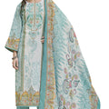 DRAVINAM Trends Kurti 2.50 mtrs, Pure Cotton Salwar (3 mtrs apx), Pure Cotton Mal Mal Print (2.30|Sky Blue