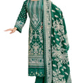 DRAVINAM Trends Unstitched Suit Material – Pure Cotton Digital Prints Daman Organza Embroidery Kameez, Cotton Bottoms and Dupatta