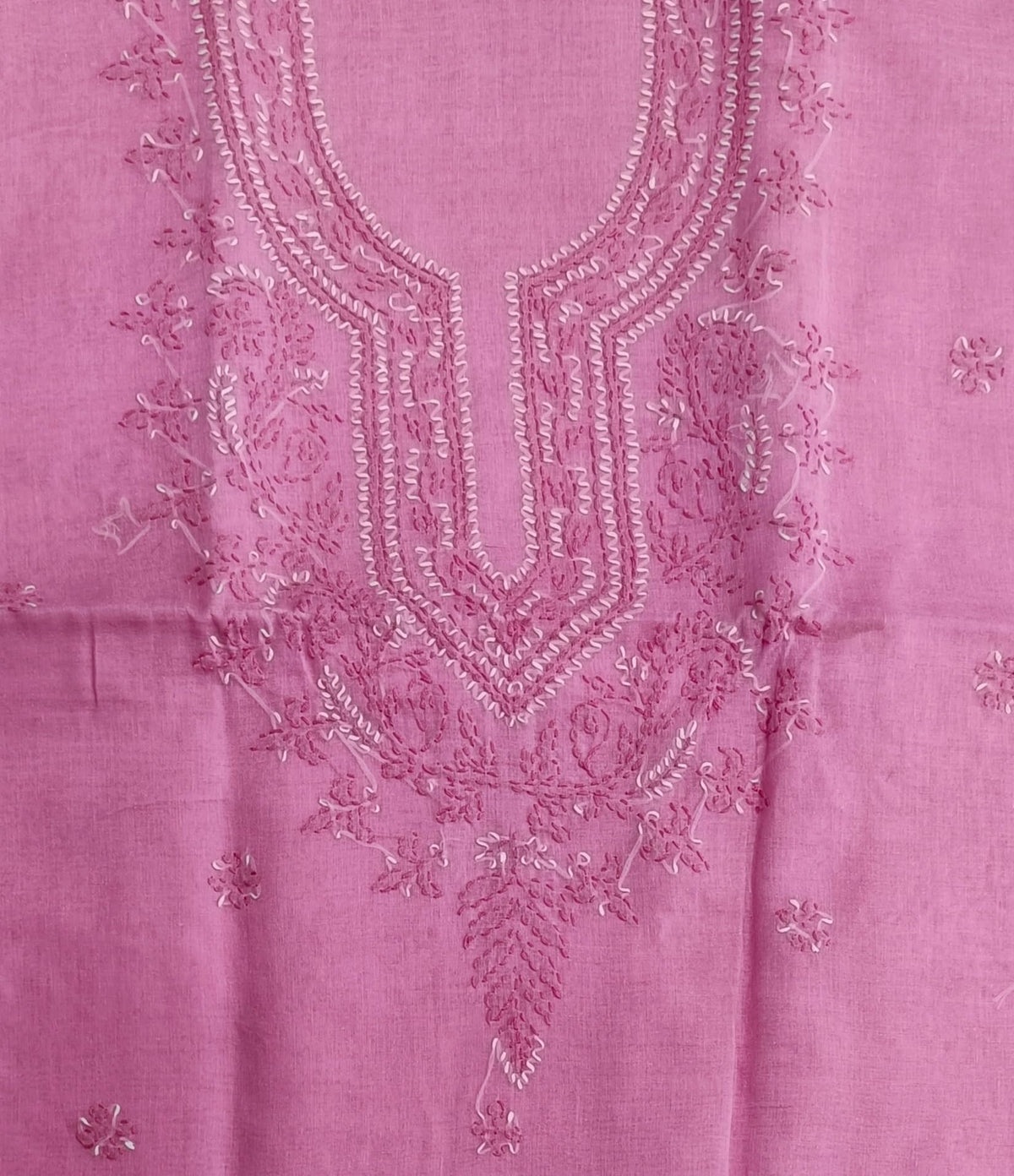 DRAVINAM Trends Women’s Cotton Unstitched Chikankari Suit Set with Dupatta & Bottom | Hand-Embroidered Lucknowi Dress Material | Premium Ethnic Wear for Women | Free Size (3-Piece)