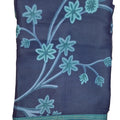 DRAVINAM Trends Women's Printed Pure Georgette Saree With Digital Border and Unstitched Blouse (Light Blue)