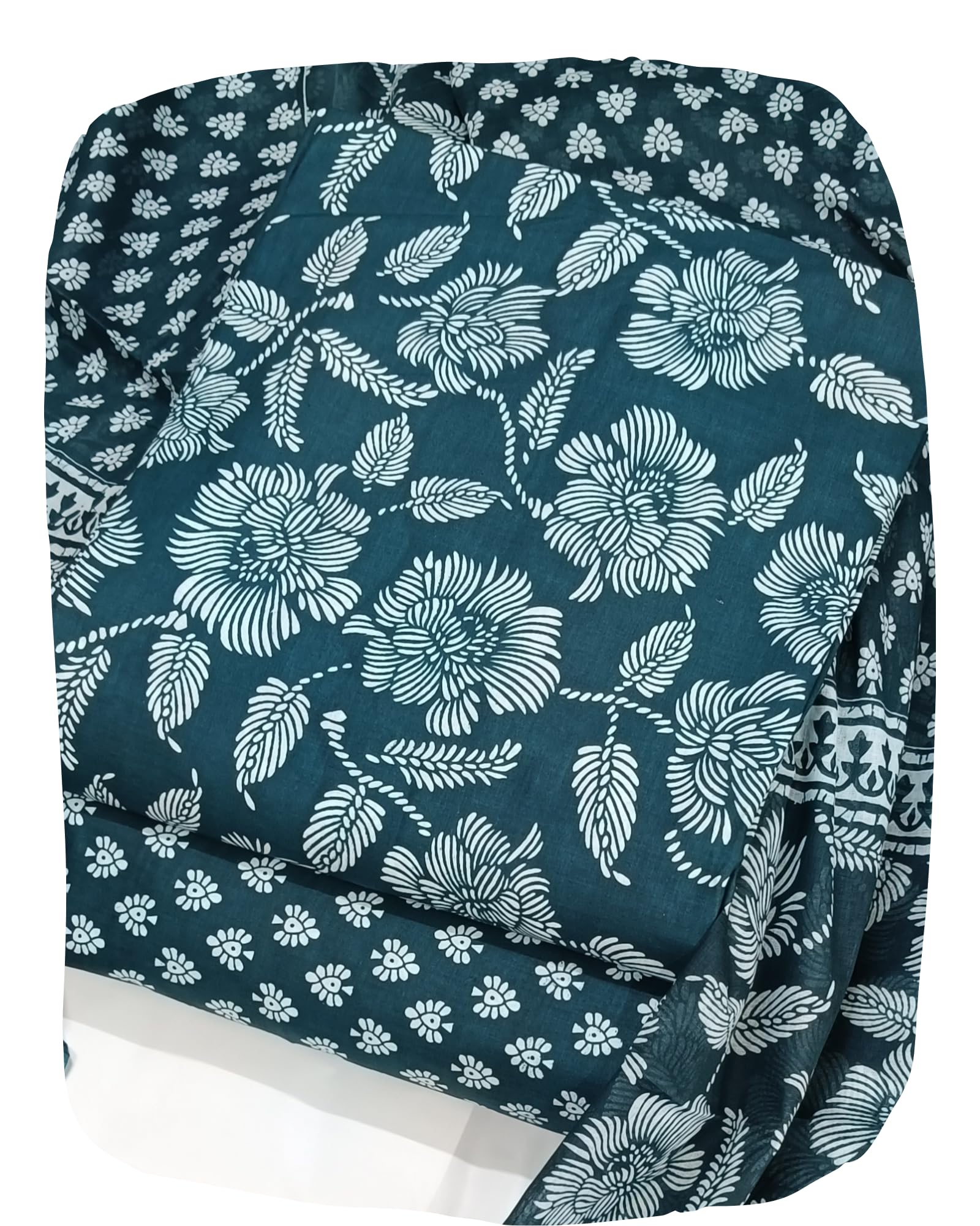 DRAVINAM Trends Jaipuri Print Cambric Cotton Unstitched Salwar Suit Dress Material for Women with Mulmul Cotton Dupatta
