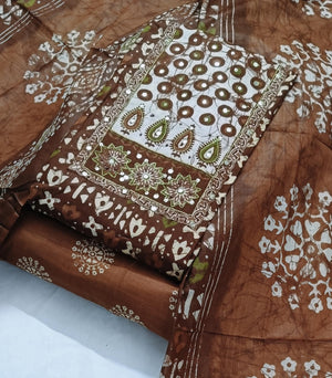DRAVINAM Trends Women's Cambric Cotton Dress Material | Unstitch Printed Suit Set with Cotton Dupatta