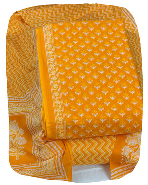 DRAVINAM Trends Jaipuri Print Cambric Cotton Unstitched Salwar Suit Dress Material for Women with Mulmul Cotton Dupatta