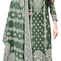 DRAVINAM Trends Women's Heavy Spun Kani Kashmiri Printed Unstitched Salwar Suit for Women with Siroski Work and Printed Shawl Dupatta
