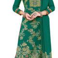DRAVINAM Trends Women's Unstitched kanni Weaving Woollen Pashmina Salwar Kameez Dress Material with Pure Wool Pashmina Kaani Weaving Shawl Dupatta (Free Size_Green)