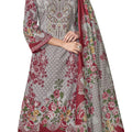 DRAVINAM Trends Women's Unstitched Premium Cambric Cotton Embroidered Suit Material