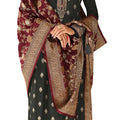 DRAVINAM Trends Women's Dola Jacquard Double Zari Embroidered Unstitched Salwar Suit Dress Material with Dola Jacquard Double Jari Heavy Dupatta (Black)