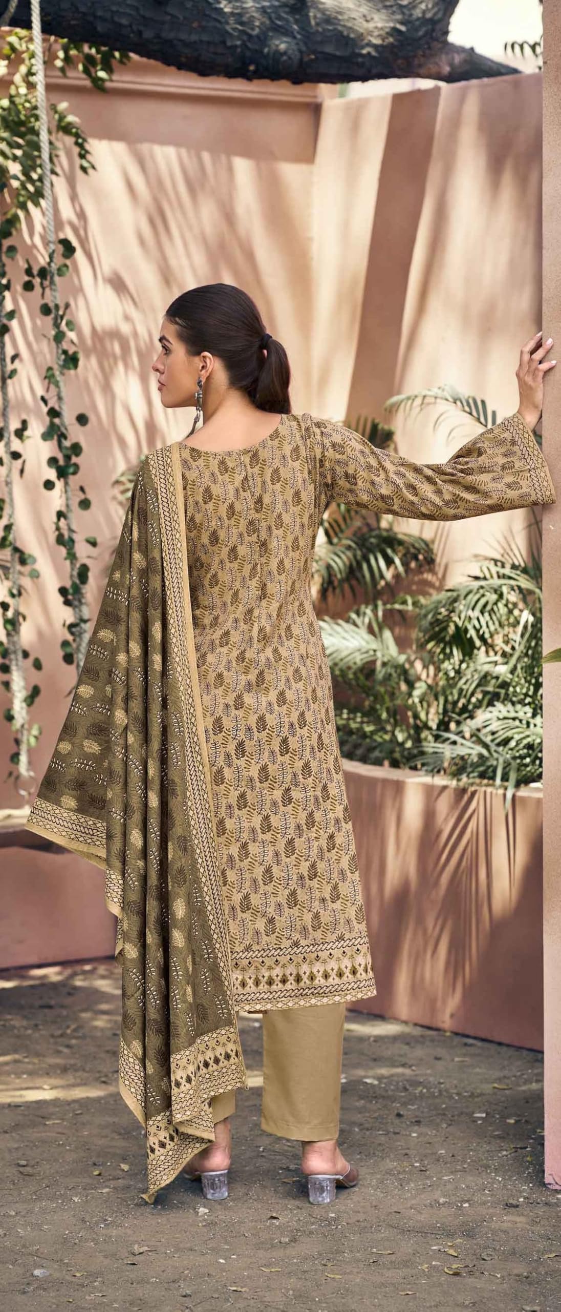 DRAVINAM Trends Women's Pure Lawn Cotton Pakistani Embroidered Salwar Suit Dress Material with Unstitched Bottoms and Printed Cotton Dupatta