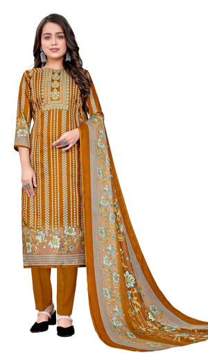 DRAVINAM Trends Women's Unstitched Kaani Print Pashmina Winter wear Dress Material Fabric for Salwar Suit with printed pashmina Kashmiri shawl dupatta (Pink)