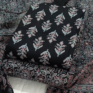 DRAVINAM Trends Jaipuri Print Cambric Cotton Unstitched Salwar Suit Dress Material for Women with Mulmul Cotton Dupatta