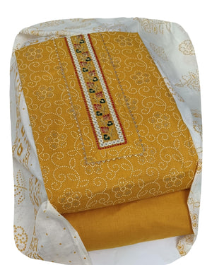 DRAVINAM Trends Women's Ethnic Pure Cotton Jaipuri Printed Unstitched Salwar Suit Dress Material with Dupatta