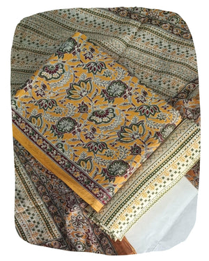 DRAVINAM Trends Jaipuri Print Cambric Cotton Unstitched Salwar Suit Dress Material for Women with Mulmul Cotton Dupatta