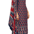 DRAVINAM Trends Women's Unstitched kashmiri Print Golden Foil Pure Woollen Pashmina Salwar Suit Dress Material with Pashmina Gold Foil Printed Shawl Dupatta (Pink)