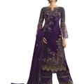 DRAVINAM Trends Women's Faux Georgette Semi Stitched Top With Unstitched Santoon Bottom and Net Dupatta Embroidered Straight Kurta Dress Material (Kurta Set)