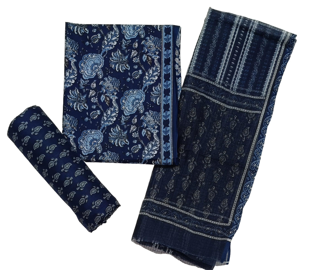 DRAVINAM Trends Jaipuri Printed Pure Cambric Unstitched Cotton Suit Dress Material with Kota Doriya Printed Dupatta