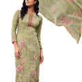 DRAVINAM Trends Women's Printed Unstitched Pure Cotton Kurti Palazzo Pants Set Material with Dupatta