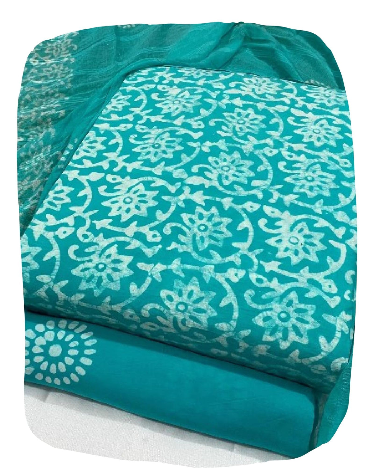 DRAVINAM Trends Unstitched Jaipuri Handmade Wax Batik Print Soft Cotton Dress Material with Dupatta
