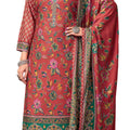 DRAVINAM Trends Women's Winter Wear Unstitched Discharge Print Embroidered Woollen Viscose Pashmina Salwar Suit Dress Material with Pashmina Printed Shawl Dupatta