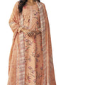 DRAVINAM Trends Women's Unstitched Digital Print Fancy Embroidered Pure Cambric Cotton Chudidar Suit Dress Material with Digital Printed Mul Mul Dupatta (Orange)