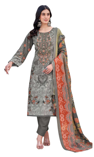 DRAVINAM Trends Kurti 2.50 mtrs, PURE COTTON DYED (2.7 m),PURE LAWN MULMUL DIGITAL PRINT VOIL DUP (2.25|Black