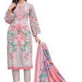 DRAVINAM Trends Pure Cambric Cotton Pakistani Embroidered Suit Dress Material with Unstitched Bottoms and Cotton Dupatta